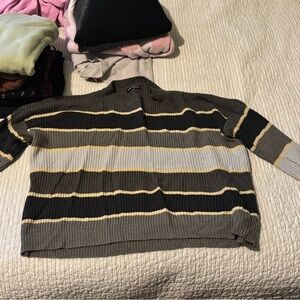 Striped Sweater in Gray and Black